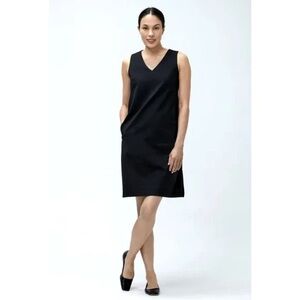 Ministry Of Supply Kinetic A-Line V Neck Sleeveless Dress Pockets Black Size 8